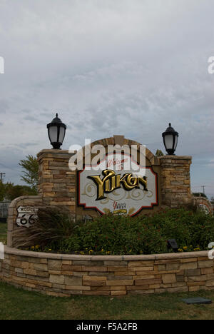 Yukon welcome sign New York USA Banque D'Images