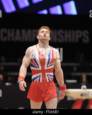 Glasgow, Ecosse, Royaume-Uni. 30 octobre, 2015. Daniel Purvis (GBR). Mens Dauphin total final. FIG 2015 championnats du monde de gymnastique artistique. SSE Hydro. Glasgow. L'Écosse. UK. 30/10/2015. Credit : Sport en images/Alamy Live News Banque D'Images