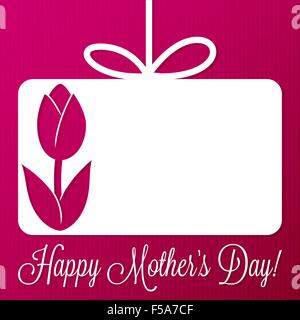 Flower cut out tag Mother's Day card en format vectoriel. Illustration de Vecteur