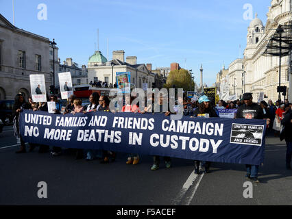 Campagne des familles et amis, plus d'un décès en garde à vue, de protestation à Downing Street, Londres, Angleterre, Royaume-Uni Banque D'Images