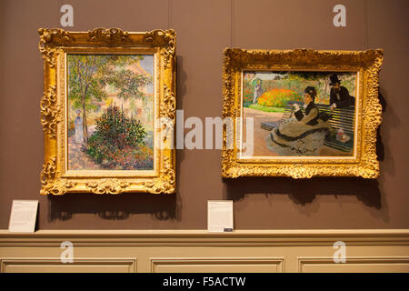 Camille Monet sur un banc de jardin(1873), par Claude Monet au Metropolitan Museum of Art (MET), New York City, USA Banque D'Images