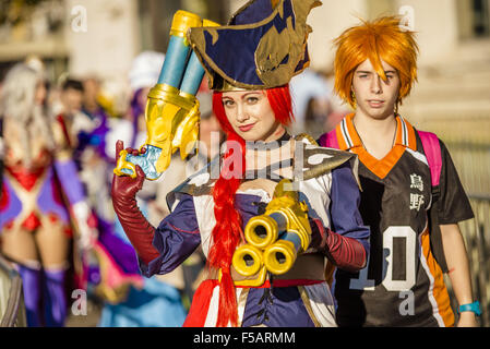 Barcelone, Catalogne, Espagne. 31 octobre, 2015. Les cosplayeurs dans leurs costumes assister au 21ème Manga de Barcelone © Matthias Rickenbach/ZUMA/Alamy Fil Live News Banque D'Images