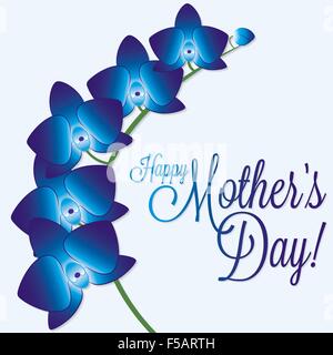 Happy Mother's Day orchid carte en format vectoriel. Illustration de Vecteur