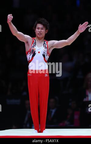 Glasgow, Ecosse. 31 octobre, 2015. Kazuma Kaya du Japon fait concurrence au Cheval-arçons finale au 46e Championnats du monde de gymnastique artistique à l'ETI Hydro Arena de Glasgow, Ecosse, Grande-Bretagne le 31 octobre 2015. © Gong Bing/Xinhua/Alamy Live News Banque D'Images