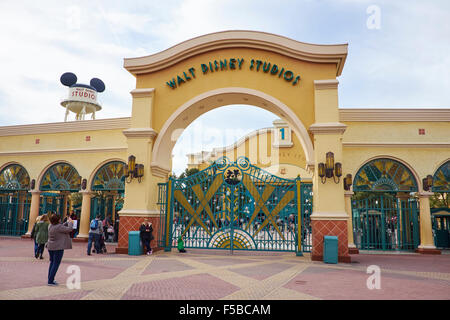 Entrée de Walt Disney Studios Disneyland Paris Marne-la-Vallée Chessy France Banque D'Images