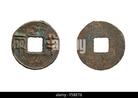 Ancienne pièce de monnaie chinoise de la dynastie des Han de l'Ouest Banque D'Images