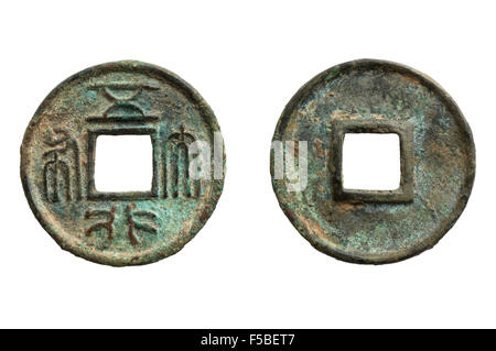 Ancienne pièce de monnaie chinoise de la dynastie des Han de l'Ouest Banque D'Images