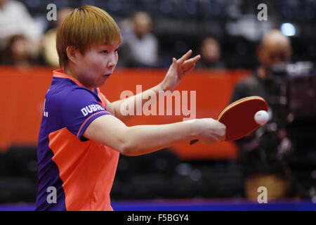 Zhu Yuling (CHN), 31 octobre 2015 - Tennis de Table : 2015 Coupe du Monde féminine de l'ITTF à Sendai Sendai, Japon. (Photo de Sho Tamura/AFLO SPORT) Banque D'Images