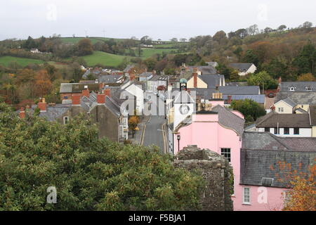 Château de la rue King, mâchicoulis, Carmarthenshire Carmarthen, pays de Galles, Grande-Bretagne, Royaume-Uni, UK, Europe Banque D'Images