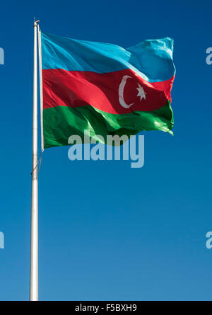 Le drapeau de l'Azerbaïdjan. Banque D'Images