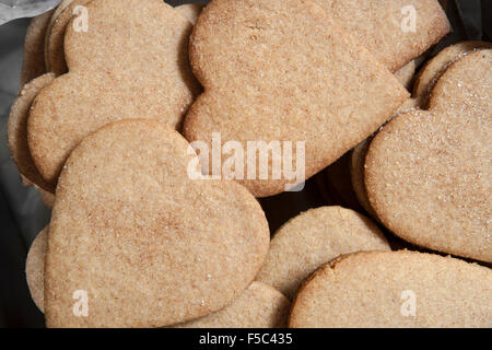 Heart-Shaped Cookies biscuits Graham, Close-Up Banque D'Images