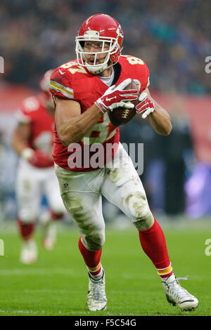 Londres, Royaume-Uni. 06Th Nov, 2015. NFL International Series. Kansas City Chiefs contre Detroit Lions. Kansas City Chiefs tight end Travis Kelce (# 87) en action : Action Crédit Plus Sport/Alamy Live News Banque D'Images