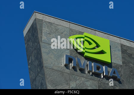 Le siège social original de Nvidia Corporation à Silicon Valley, Santa Clara CA Banque D'Images