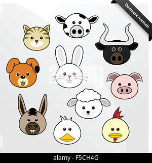 Cute Cartoon Animal Domestique Illustration de Vecteur