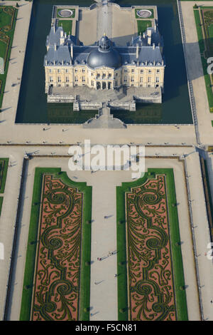 VUE AÉRIENNE.Château et jardins de Vaux-le-Vicomte.Mayence, Seine-et-Marne, Île-de-France, France. Banque D'Images