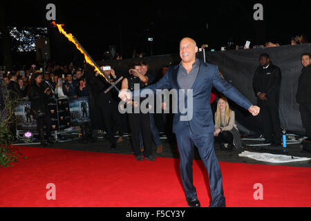 Londres, Royaume-Uni, 19 Octobre 2015 : Vin Diesel assiste à la dernière sorcière Hunter film premiere à Londres Banque D'Images