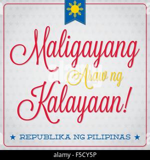 Le jour de l'indépendance aux Philippines carte en format vectoriel. Illustration de Vecteur