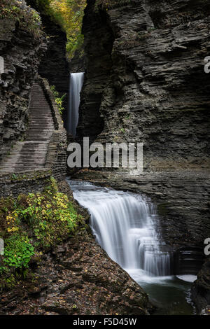 Cascade, Watkins Glen State Park, Watkins Glen, New York, USA Banque D'Images