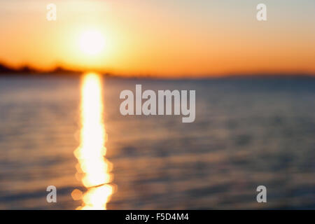 Troubles de coucher de soleil sur le lac Balaton, Hongrie Banque D'Images