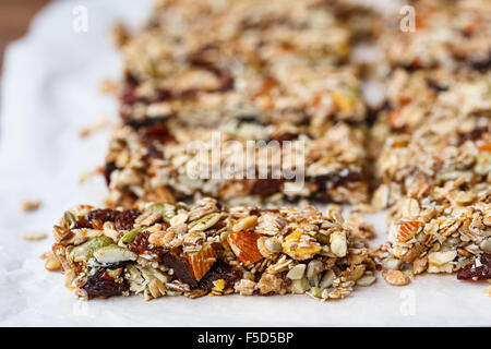 Barres granola fait maison Banque D'Images