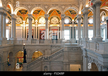 L'intérieur, Bibliothèque du Congrès, Washington, District de Columbia USA Banque D'Images