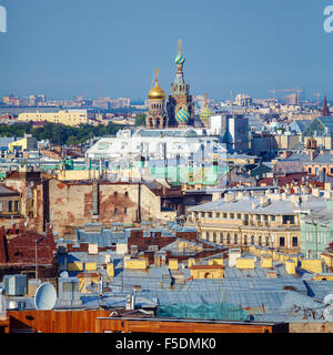 Vue aérienne de la cathédrale Isaac, Saint Petersburg, Russie Banque D'Images