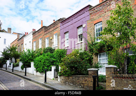 Maisons mitoyennes, Ruelle, Hampstead, London Borough of Camden, Londres, Angleterre, Royaume-Uni Banque D'Images