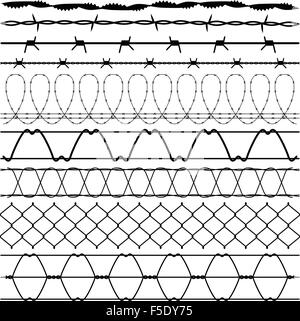 Clôture Barbelés barbwire Illustration de Vecteur