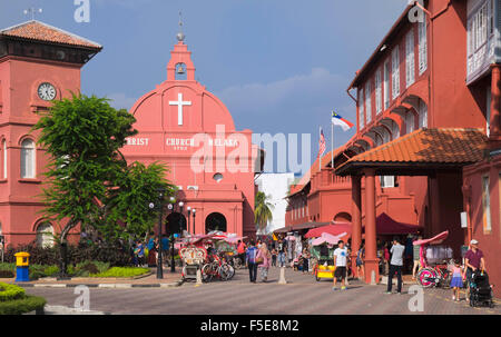 Christ Church à la place de la ville, Melaka (Malacca), site du patrimoine mondial de l'UNESCO, en Malaisie, en Asie du Sud-Est, l'Asie Banque D'Images