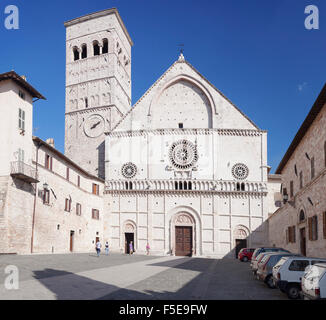 La cathédrale San Rufino, Assise, Pérouse, Ombrie, Italie, Europe Banque D'Images