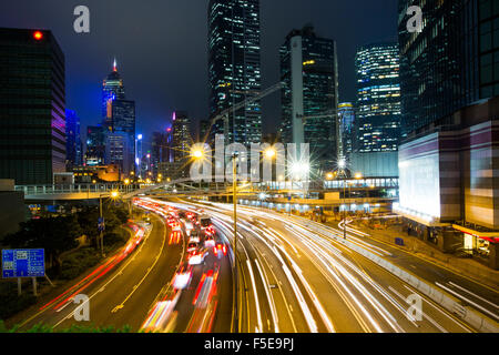 Nuit à Hong Kong, Hong Kong, Chine, Asie Banque D'Images