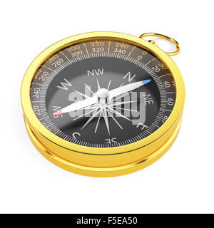 3D render of Golden Compass isolé sur fond blanc Banque D'Images