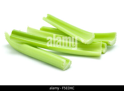 La rhubarbe verte ou céleri isolated on white Banque D'Images