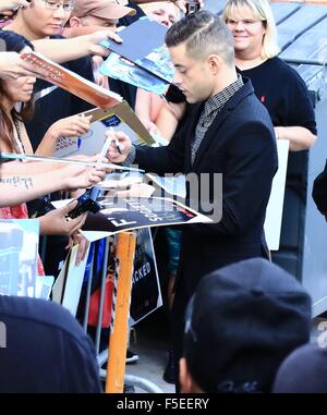 Célébrités à l'ABC Studios pour 'Jimmy Kimmel Live !" En vedette : Rami Malek Où : Los Angeles, California, United States Quand : 01 sept 2015 Banque D'Images