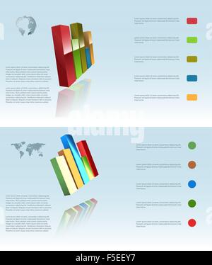 Deux vecteurs milieux infographique, vecteur EPS 10, gradient Mesh et transparent utilisé Illustration de Vecteur