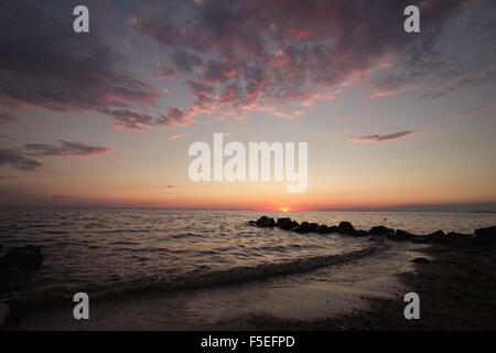 Coucher de soleil sur la baie de Chesapeake, au Maryland, USA Banque D'Images