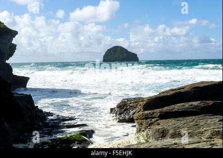 Trebarwith Strand, Cornwall, UK Banque D'Images