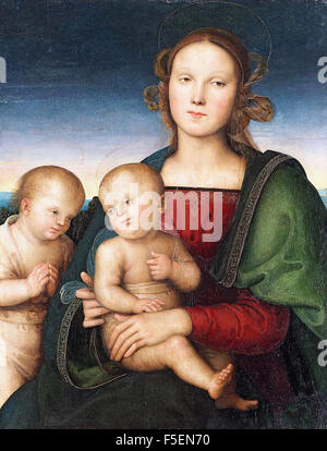 Pietro Perugino - Vierge à l'enfant avec l'enfant Saint Jean Baptiste Banque D'Images