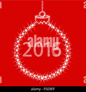 Bonne année 2016 par étoiles. vector Banque D'Images