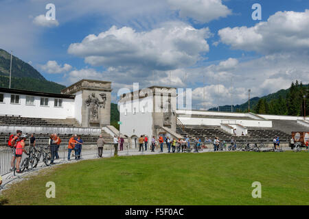 Olympiastadion, lieu de jeux d'hiver de 1936, Garmisch-Partenkirchen, District de Haute-bavière, Bavière, Allemagne Banque D'Images