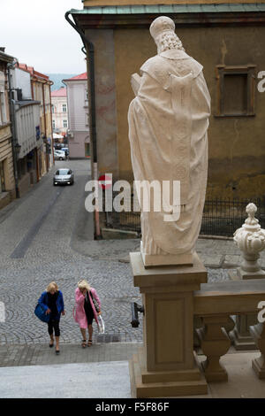 Przemysl, Pologne, Sculpture en face de l'Eglise grecque-catholique de Przemysl Banque D'Images