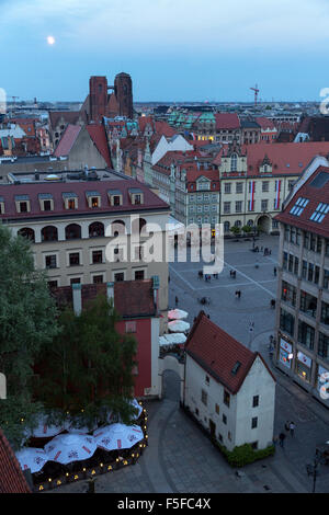 Wroclaw, Pologne, donnant sur la place du marché de la Vieille Ville Banque D'Images