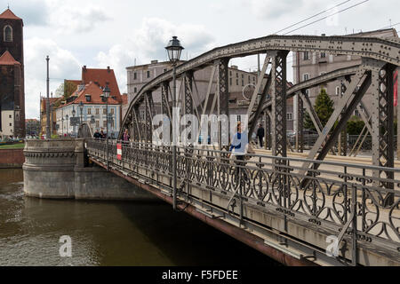 Wroclaw, Pologne, le ponts Mlynskie Banque D'Images