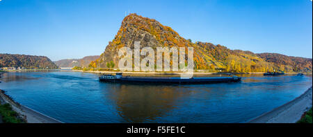 Loreley Rock, Vallée du Haut-Rhin moyen, Saint- Goar, Allemagne Banque D'Images