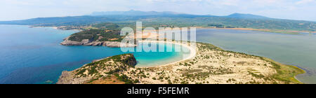 Vue panoramique sur la plage de Voidokoilia, Messenia, Grèce Banque D'Images