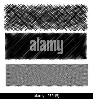 Ensemble de traits noirs motifs diagonale Illustration de Vecteur