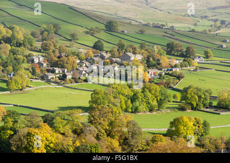 Appletreewick village de Wharfedale, les Vallées du Yorkshire, Angleterre. Banque D'Images