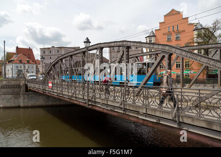 Wroclaw, Pologne, le ponts Mlynskie Banque D'Images