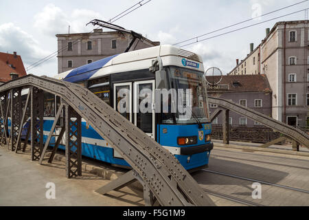 Wroclaw, Pologne, le ponts Mlynskie Banque D'Images