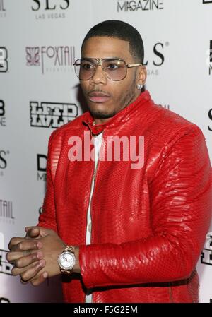 Las Vegas, NV, USA. 29Th sep 2015. Nelly aux arrivées pour 16e magazine DUB Partie SEMA, sétaire verte Nightclub a SLS Las Vegas, Las Vegas, NV, le 3 novembre 2015. Credit : James Atoa/Everett Collection/Alamy Live News Banque D'Images